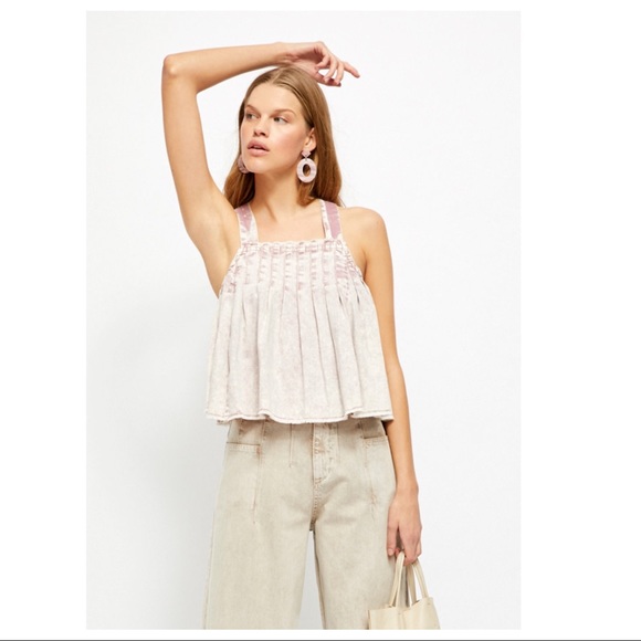 FREE PEOPLE BOHO FLOWY TANK TOP CROP BABYDOLL A2C - Picture 5 of 12